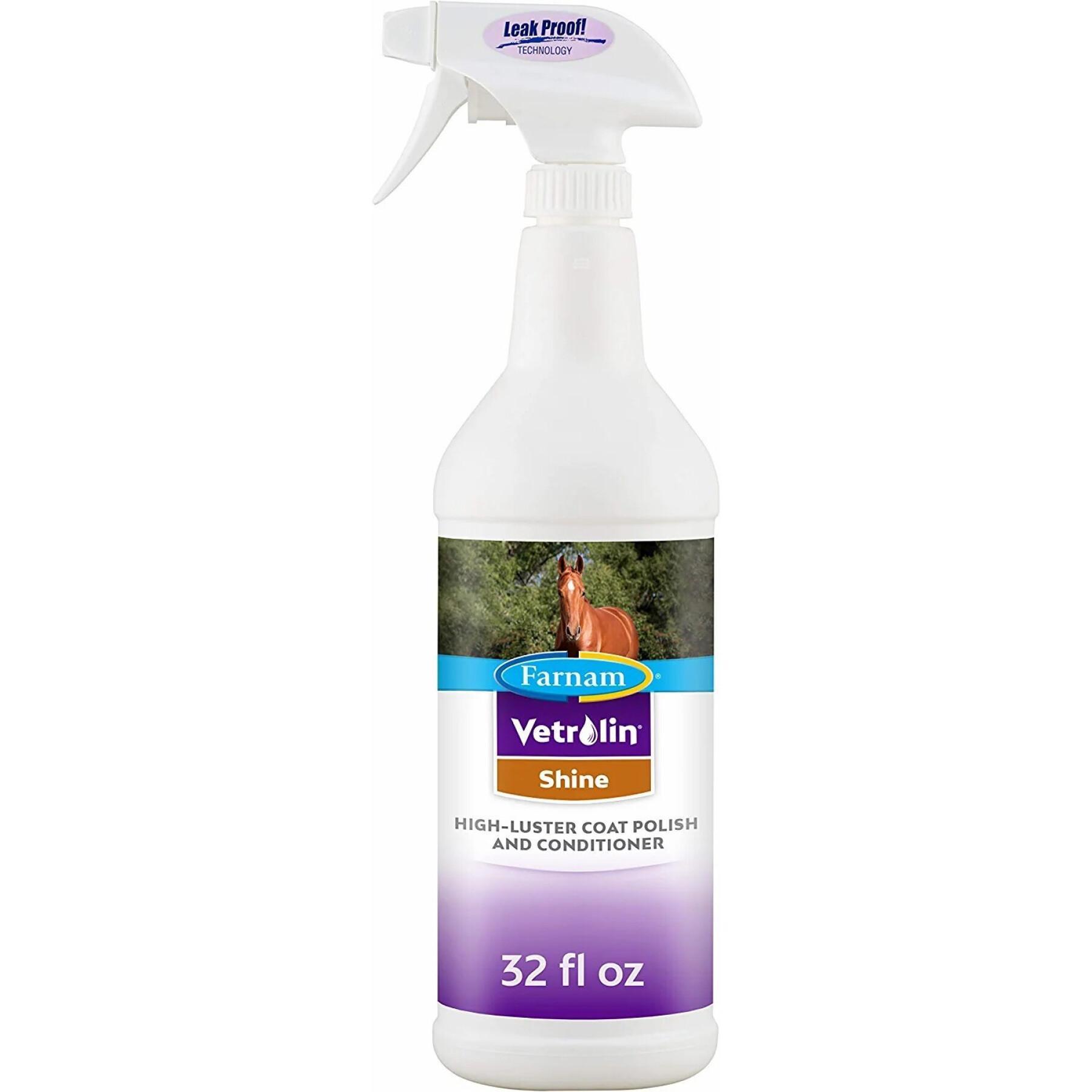 Shampoing pour cheval avec spray Farnam Vetrolin Shine 946 ml