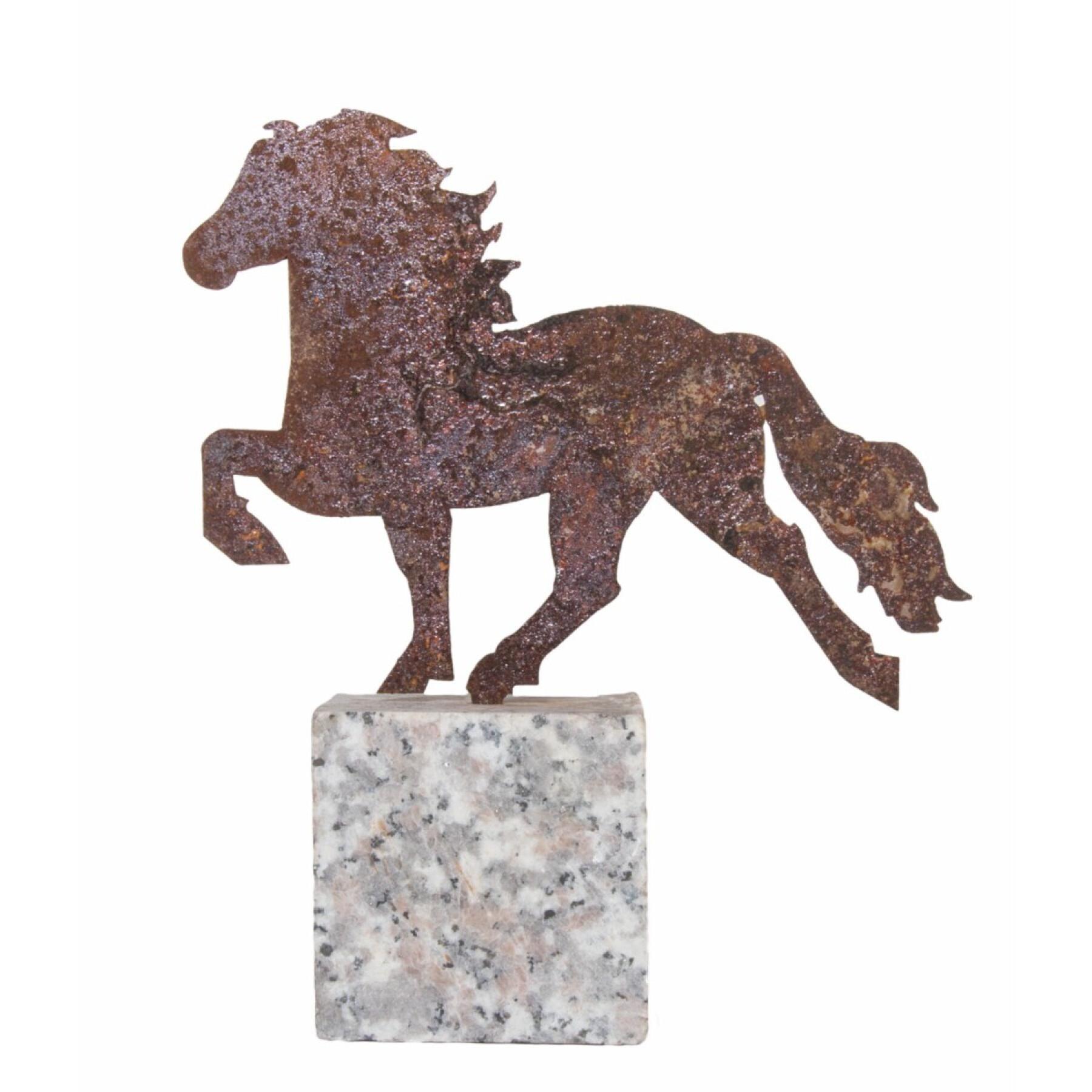 Figurine en acier inoxydable sur pierre de granit polie Karlslund