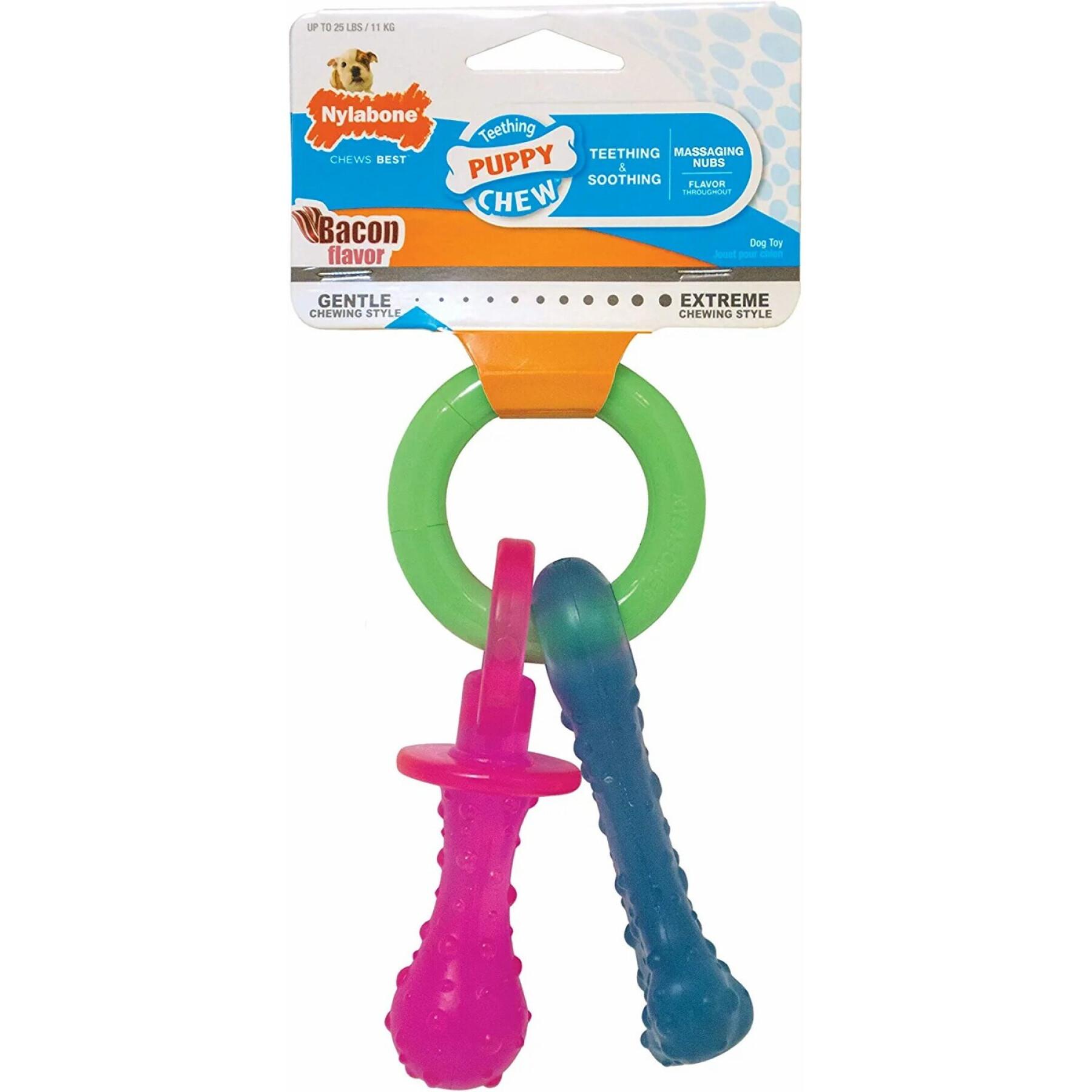 Jouet pour chien Nylabone Puppy Teething Pacifier - Bacon XS