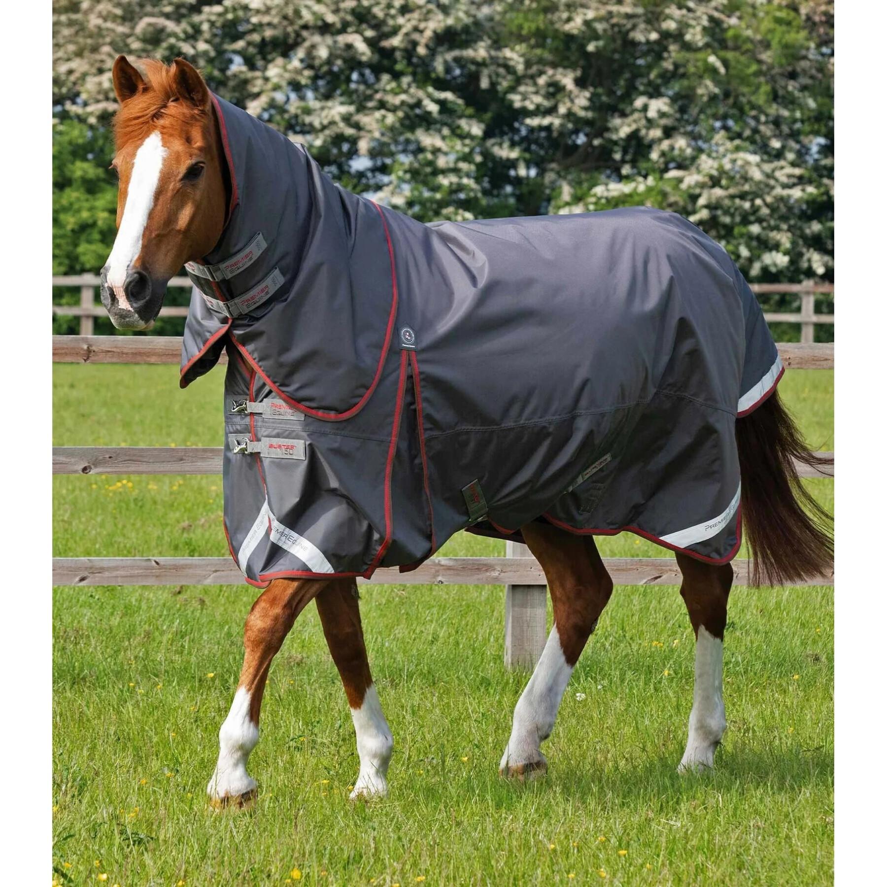 Couverture d'extérieur imperméable pour cheval avec couvre-cou Premier Equine Buster 150 g