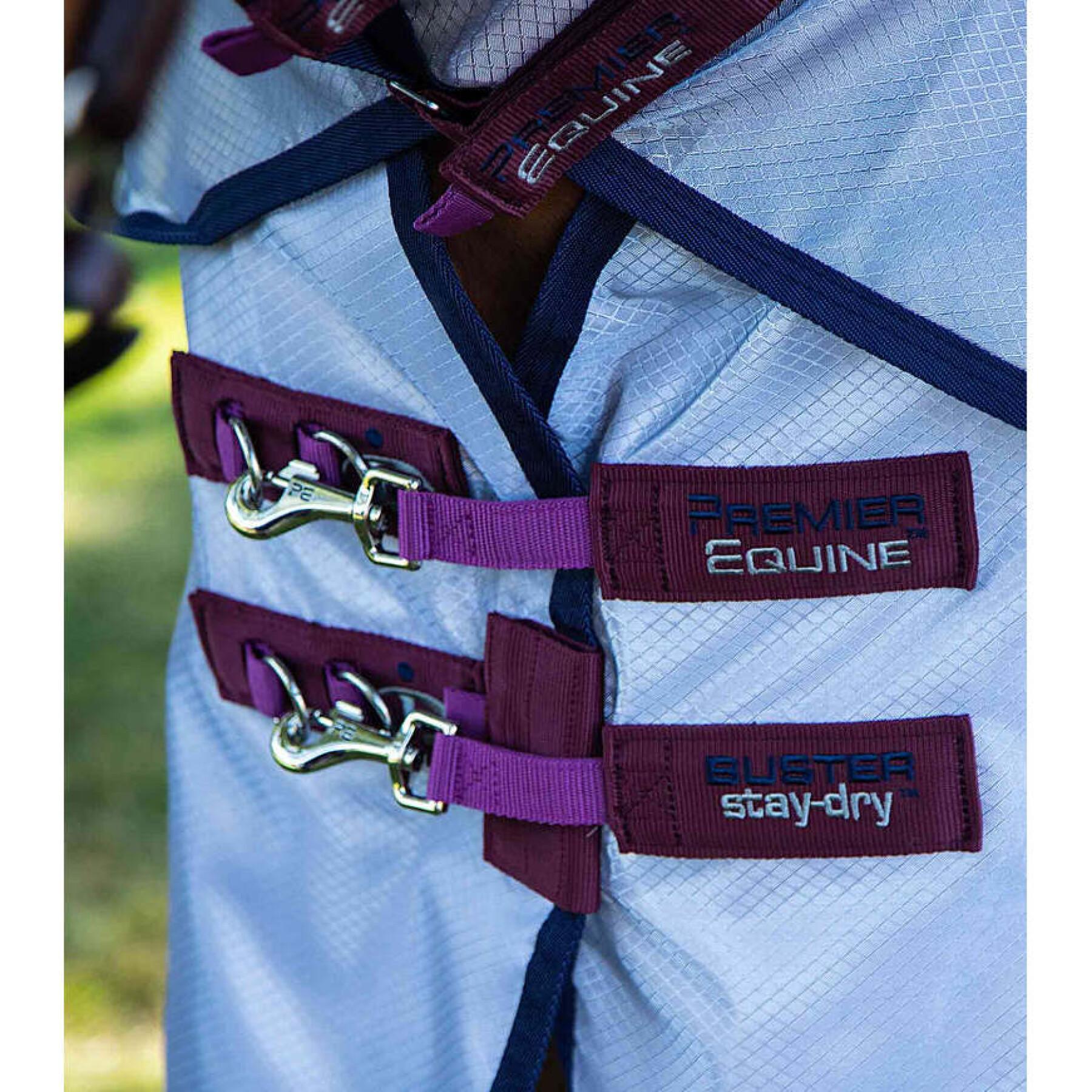 Couverture anti-mouches pour cheval avec sursangles Premier Equine Buster Stay-Dry Super Lite