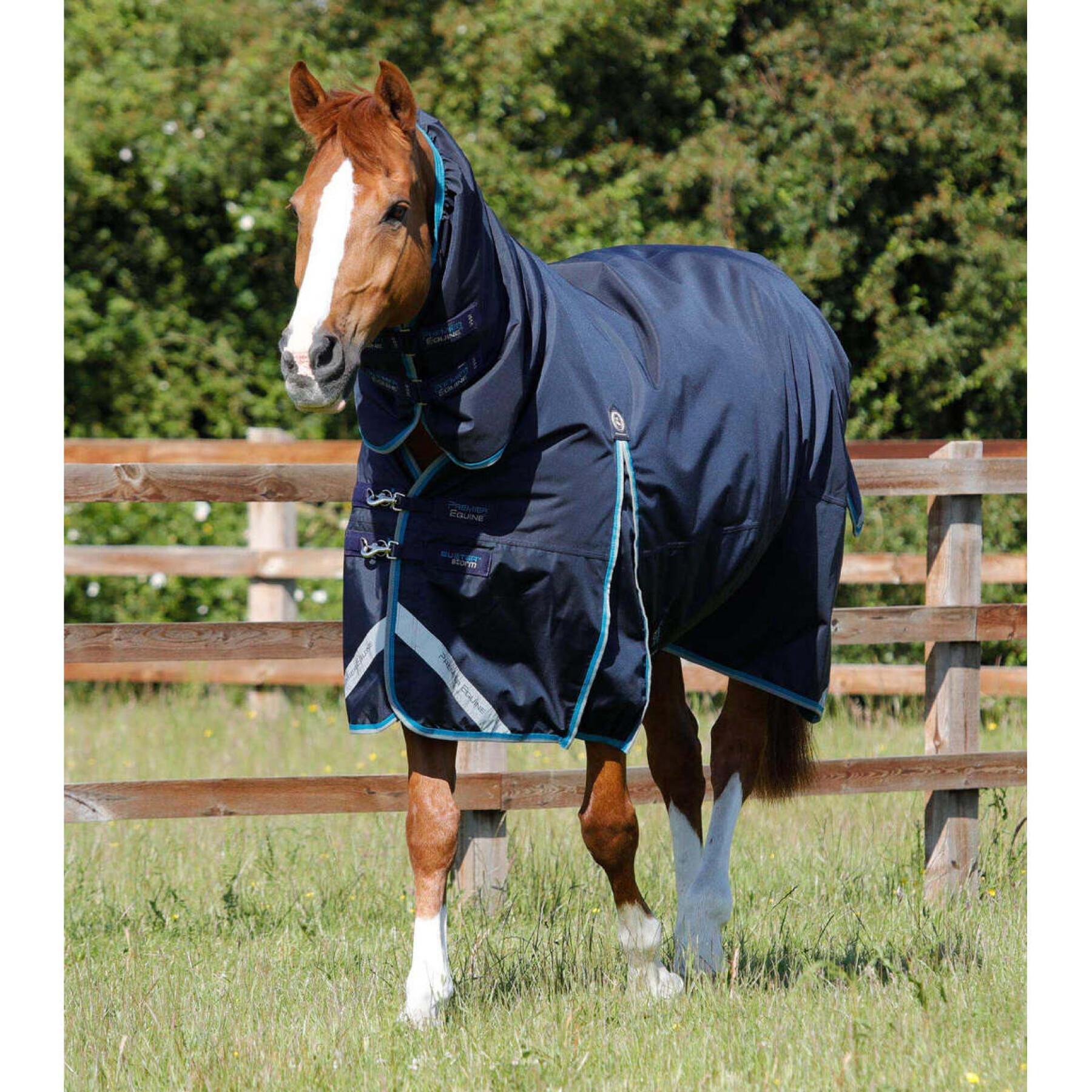 Couverture d'extérieur imperméable pour cheval avec couvre-cou  Premier Equine Buster Storm 100 g
