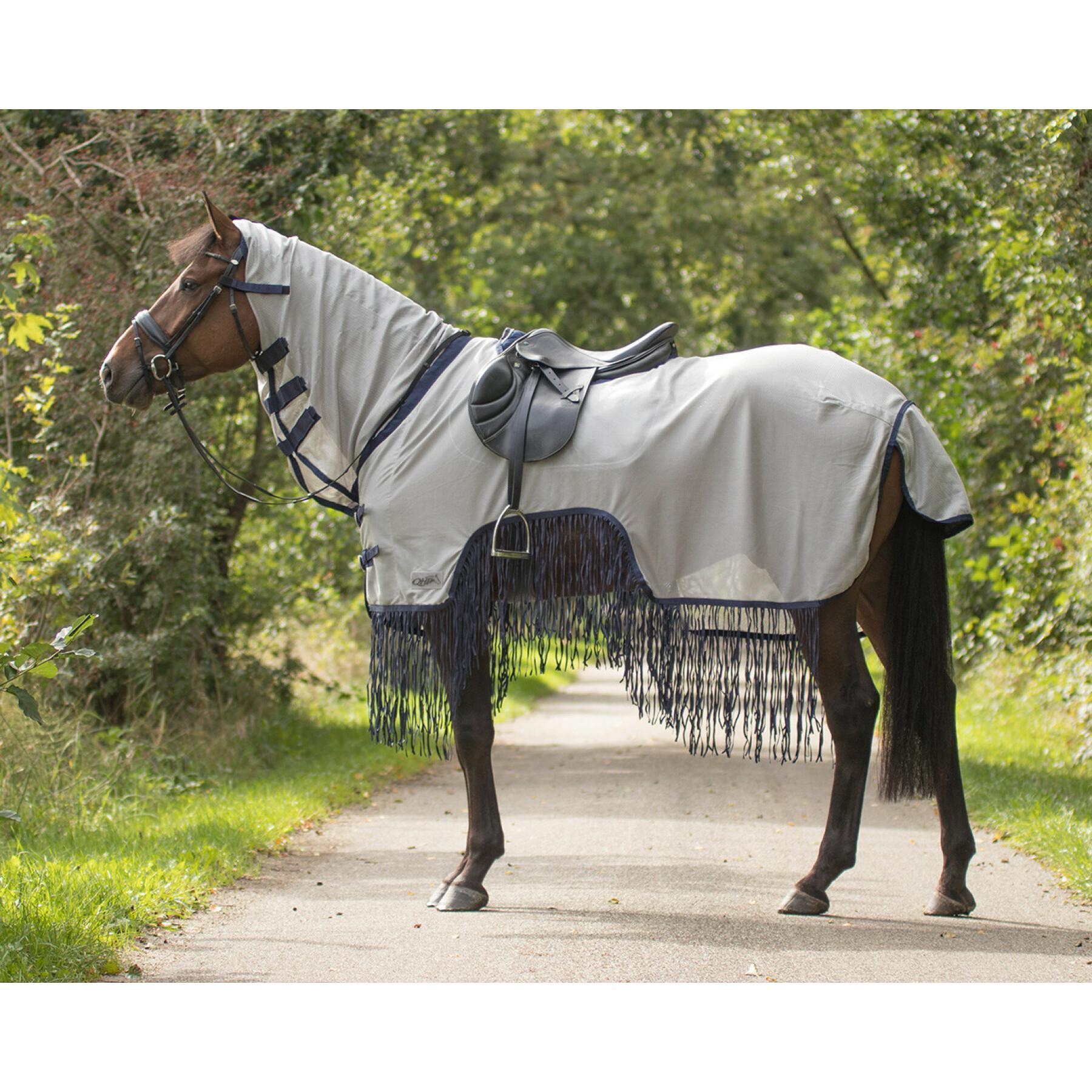 Couverture anti-insecte/été pour cheval avec franges QHP