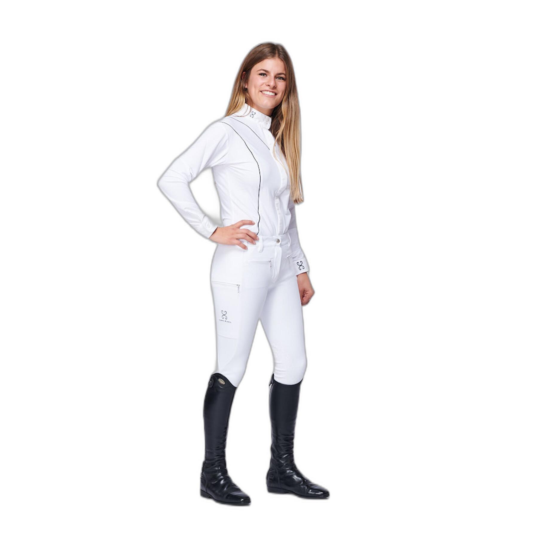 Pantalon équitation de concours mid grip femme Sabbia Bianca Venus