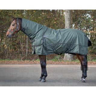 Couverture polaire imperméable pour cheval avec couvre-cou détachable QHP collection Botanista 150gr
