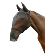 Masque anti-mouches pour cheval avec protection des oreilles et frange pour les naseaux Covalliero